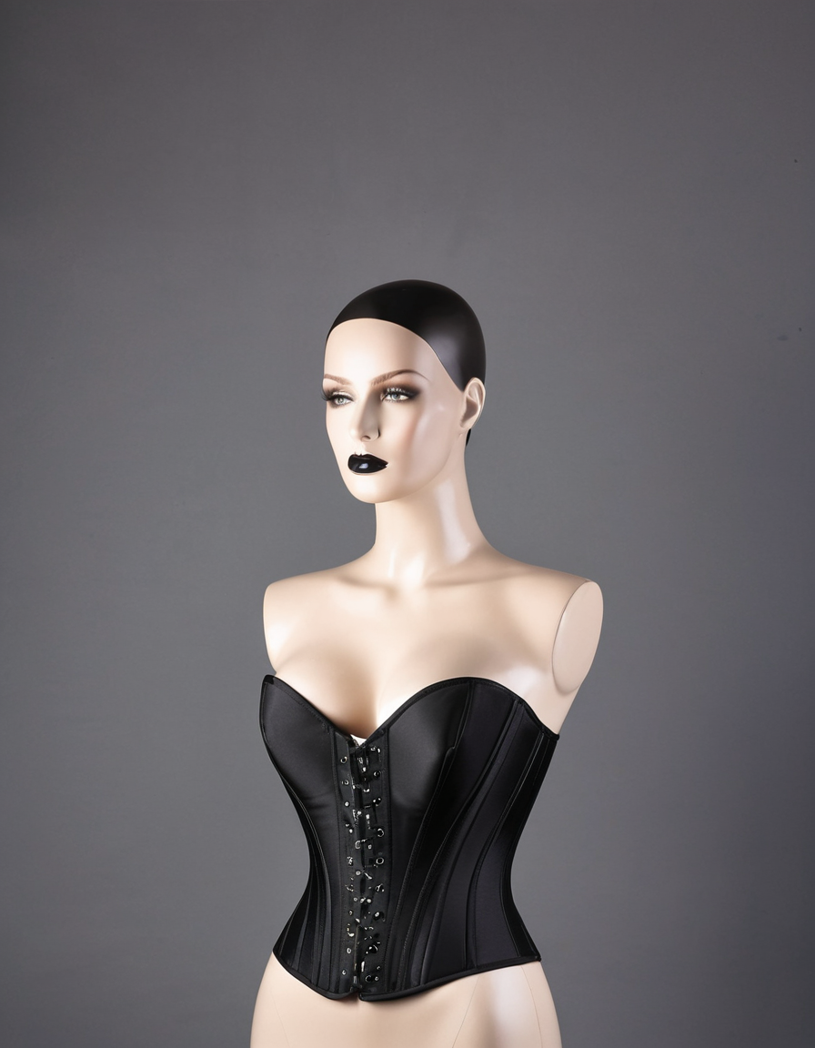 Black boned corset top with opaque cups